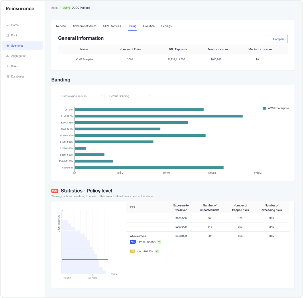 Schedule of values interface